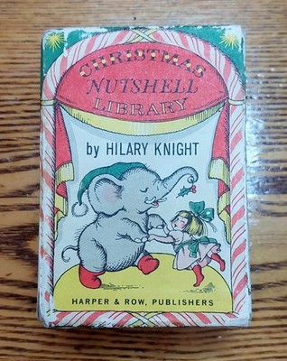 Vtg 1963 1st Ed Hilary Knight Christmas Nutshell Library mini bookset of 4 w/cas