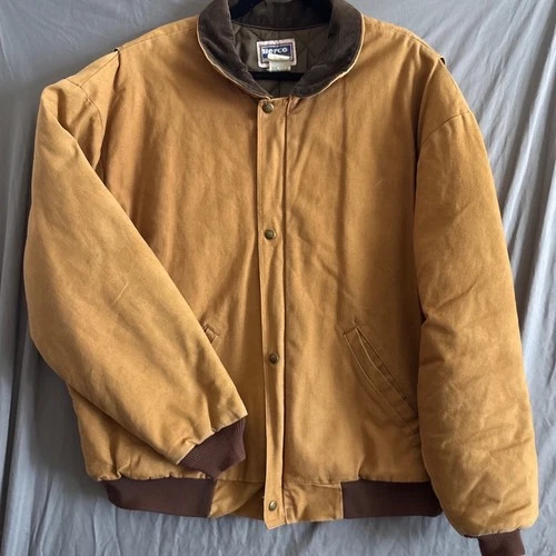 Berco WorkApparel Jacket XL Tan Workwear Rugged Duck Canvas Quilted Lined USA - product listing photo