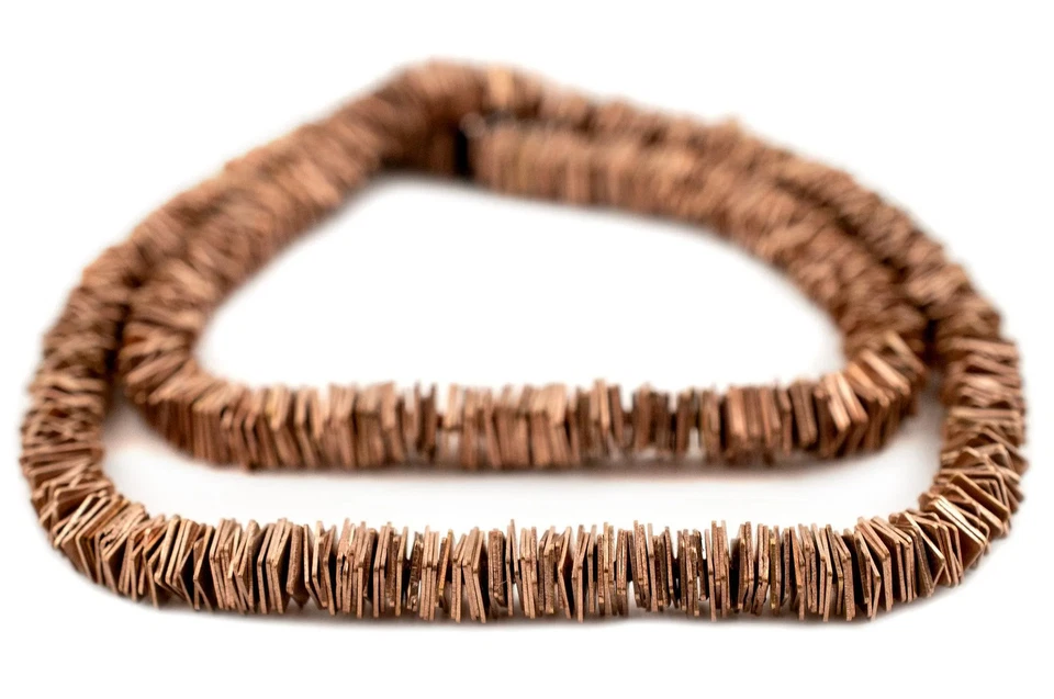 Copper Square Heishi Beads 5mm 16 Inch Strand - Image 3 of 4