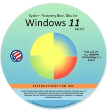Reinstall DVD For Windows 11 All Versions 32/64 bit. Recover,Restore,Repair Boot