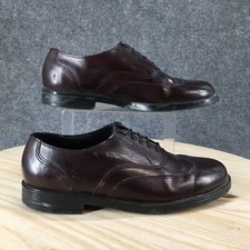 Hush Puppies Dress Shoes Mens 9.5 M Oxford Brown Leather Lace Up Casual Comfort