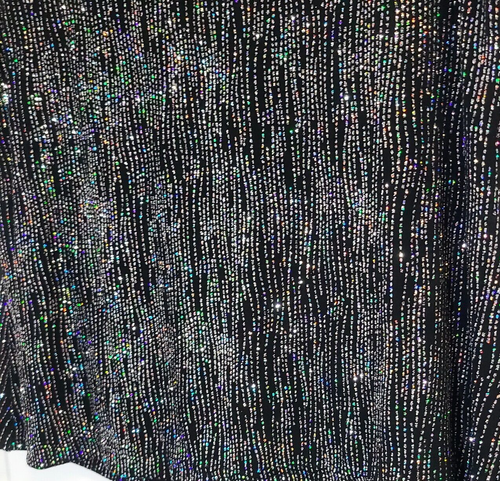 Y2K 90s Top Size L Ronni Nicole Slinky Sparkly Stretch Knit Drape Cowl Neck Tank - Picture 7 of 10