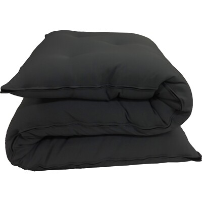 Twin Floor Rolling Futon Mattress, Cotton Shikifuton Mat 3x39x80 Black