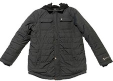 Free Country Jacket LARGE Boys 14/16 NAVY BLUE Puffer Zip Flannel Lined Hoodie