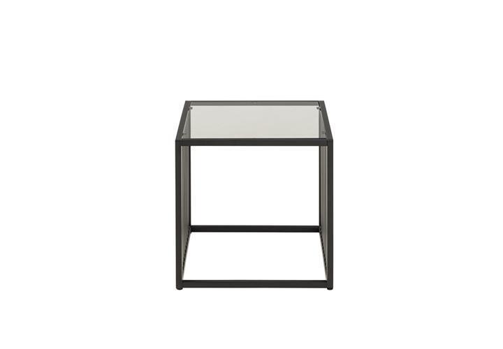 Beistelltisch Couchtisch Nachttisch Strington Rauchglas Metall schwarz 40x40 cm
