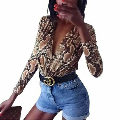 ZARA SNAKE SNAKESKIN ANIMAL PRINT CROSSOVER BODYSUIT BLOGGERS SIZE L LARGE - Bild 3 von 5
