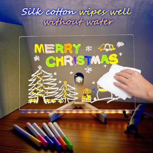LED Note Board with Colors, Acrylic Message Board with Adjustable Stand 30*20cm - Picture 5 of 7