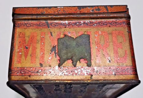 RICHMOND CLUB MIXTURE SQUARE CORNER TOBACCO TIN VINTAGE EMPTY - Imagen 3 de 7