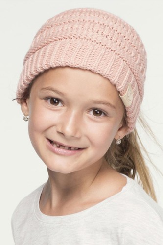 Gorro C.C Kids Beanie Tail Niños Suave Cola de Caballo Desordenado Bollo Gorro - Imagen 3 de 18