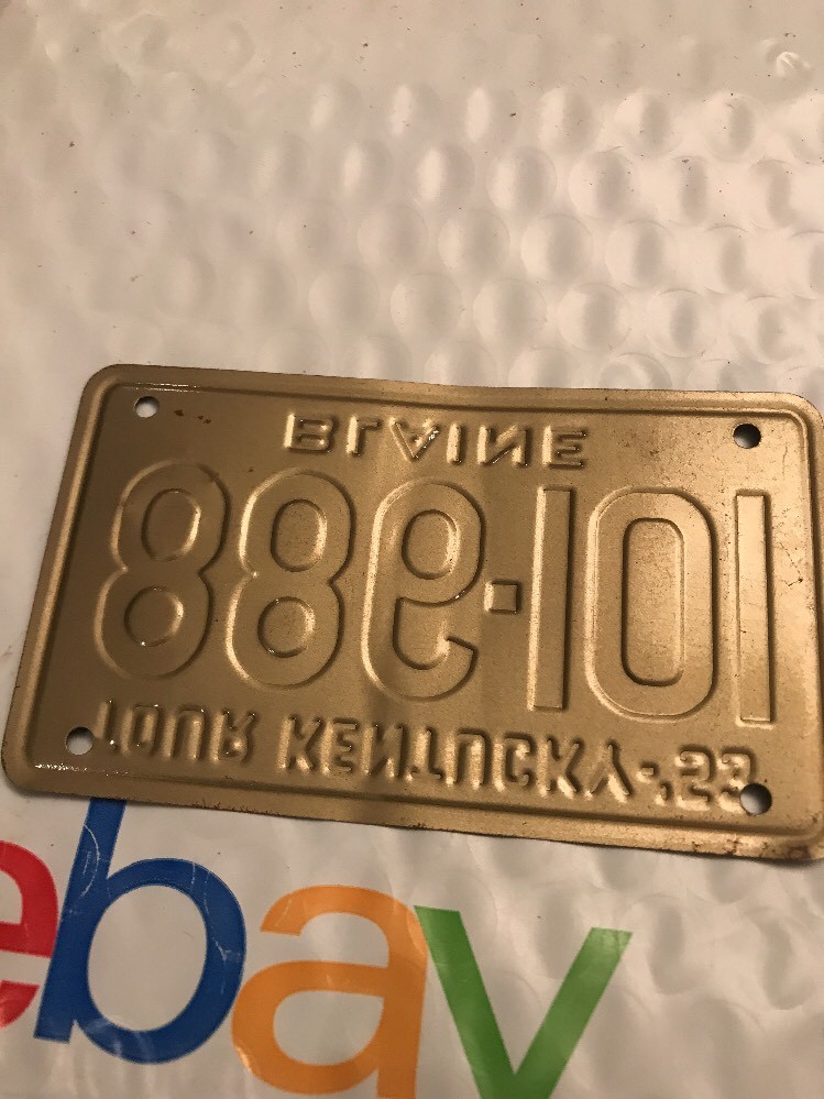Vintage 1953 TOUR KENTUCKY BLAINE 886-101 Bicycle License Plate Wheaties Cereal - Picture 5 of 11