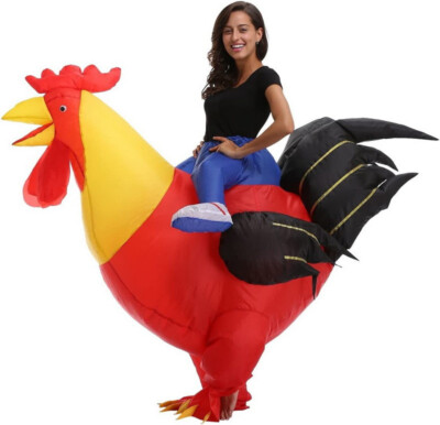 Inflatable Rooster Costume Blow Up for Christmas Birthday Wedding Halloween WB08