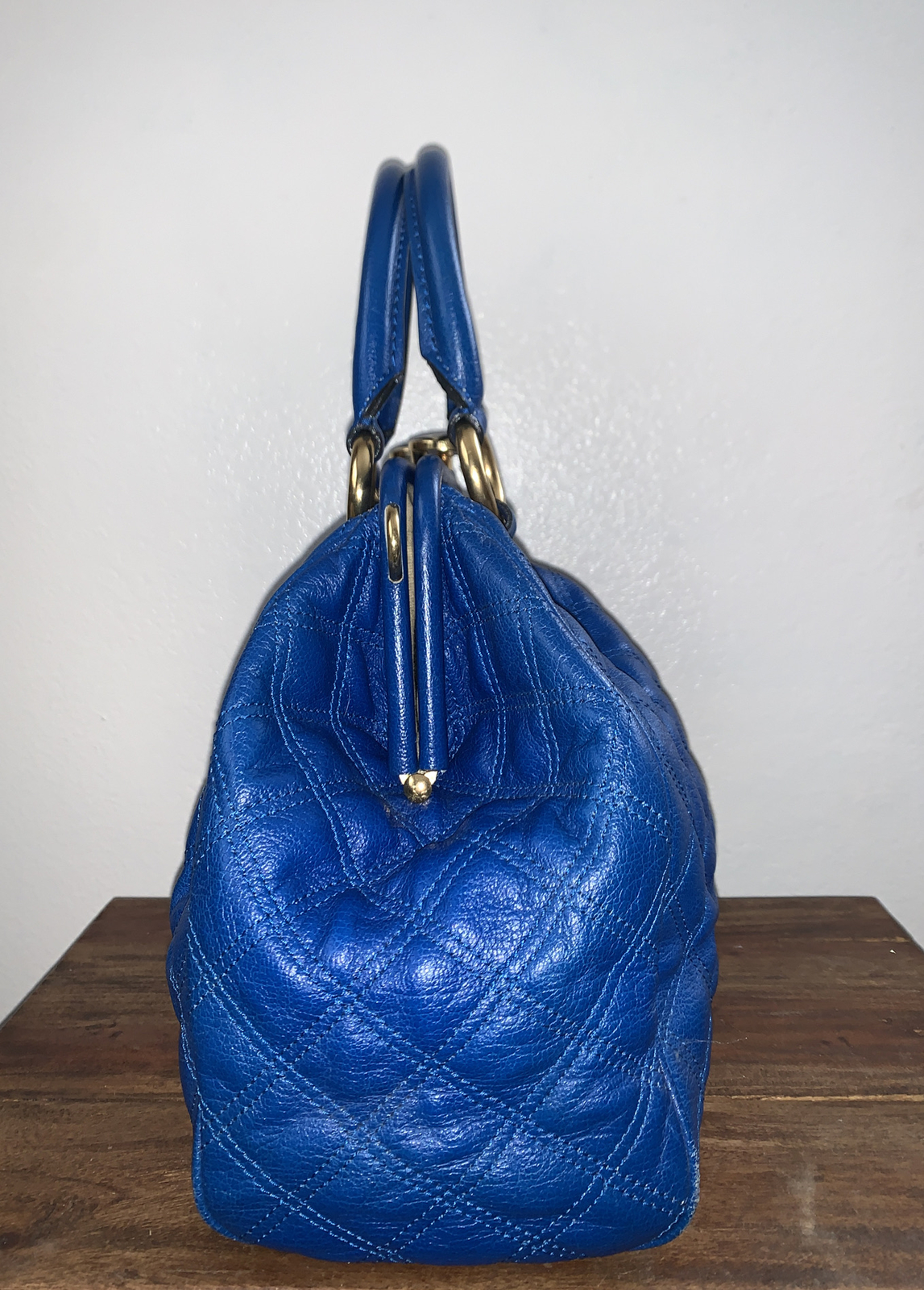 Y2K Marc Jacobs Blue Quilted Stam Bag Purse image 7