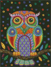 Colorful Owl Counted Cross Stitch Chart No.18-109 