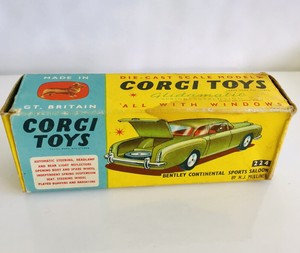 Vintage-CORGI-TOYS-224-BENTLEY-CONTINENTAL-SPORTS-SALOON-ORIGINAL-EMPTY-BOX