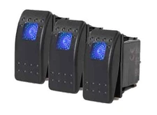 # 3 Pcs Marine Boat Rocker Switch ON-OFF SPST 3 Pin 1 Blue LED Car RV Motorcycle