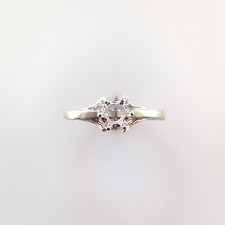 5 mm Round Six Prong Sterling Silver Solitaire Ring Setting