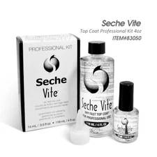 Seche Vite Dry Fast Top Coat Professional Kit 4oz + 0.5oz Set