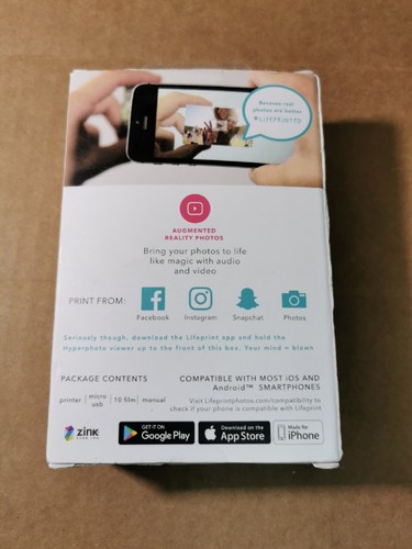 Lifeprint 2x3 stampante fotografica e video portatile per iPhone e Android/#Y38 - Foto 2 di 4