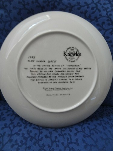 KNOWLES CHINA PLATE "TOMORROW" The Annie Collector Plate Series COA. - Picture 7 of 7