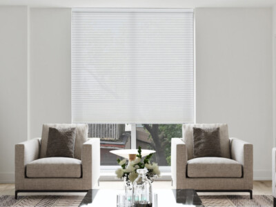 METechs Thick Cell Cordless Light Filtering White Cellular Shade Honeycomb Blind