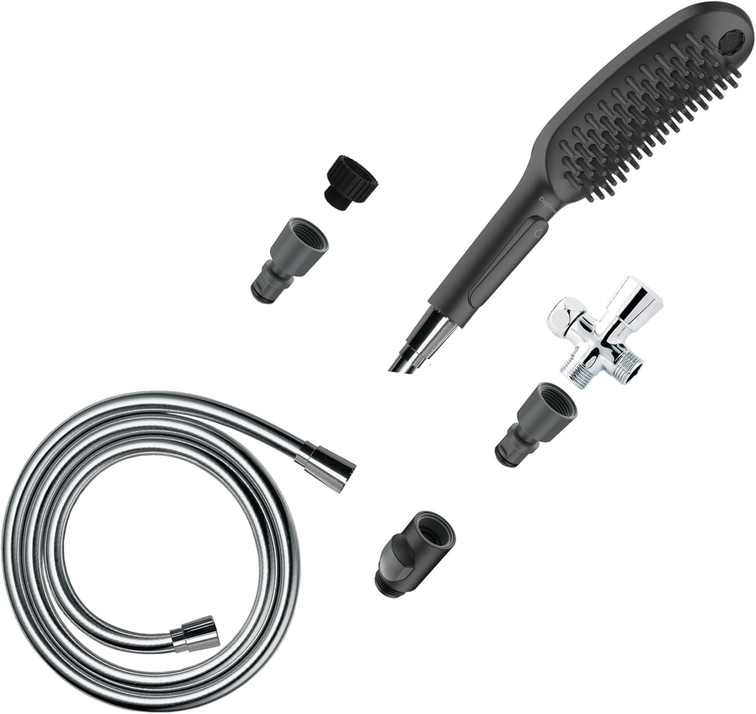 Outdoor Pet Shower with 96-Inch Hose 3-Spray Fur Spray, Leg Spray, Paw Spray, Qu