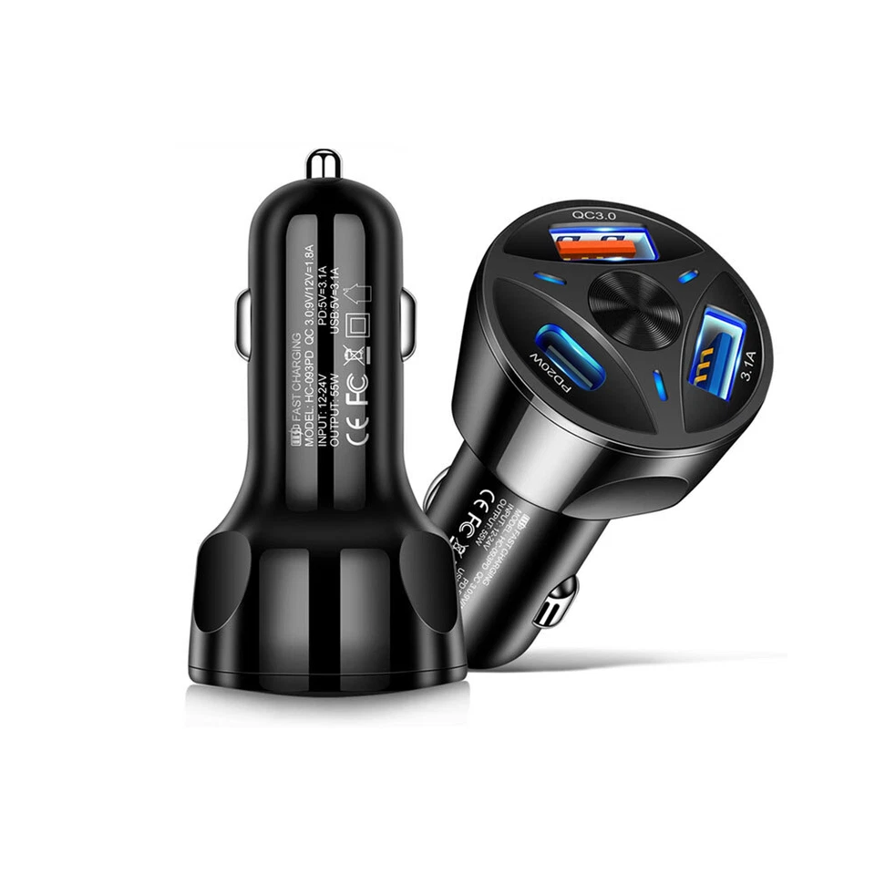 2 USB+PD 20W Type C Fast Adapter Car Charger For Samsung iPhone 13 12 Pro Max - Image 4 of 4