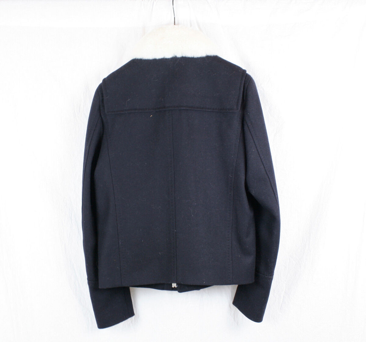 ジャケット Dsquared Dark Blue Wool Jacket $3,895 DSQUARED 2 MEN'S WOOL BLUE JACKET COAT FUR RARE 46 48