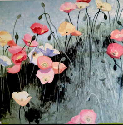 Shirley Novak Meadow Suite painting giclée' print on canvas 19''x19''