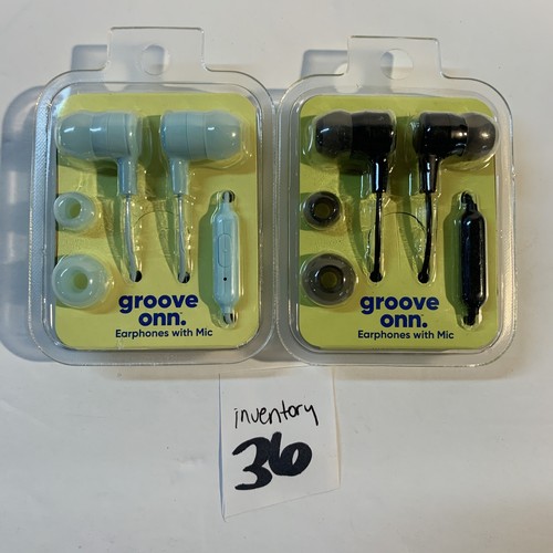 ONN. Groove Earphones Earbuds with Mic Lot of 2 - 3.5 MM AUX - Picture 3 of 3