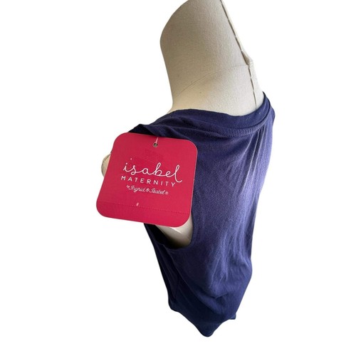 Isabel Maternity Tank Top Hello Baby Patriotic Sleeveless Blue Size S - Picture 8 of 13
