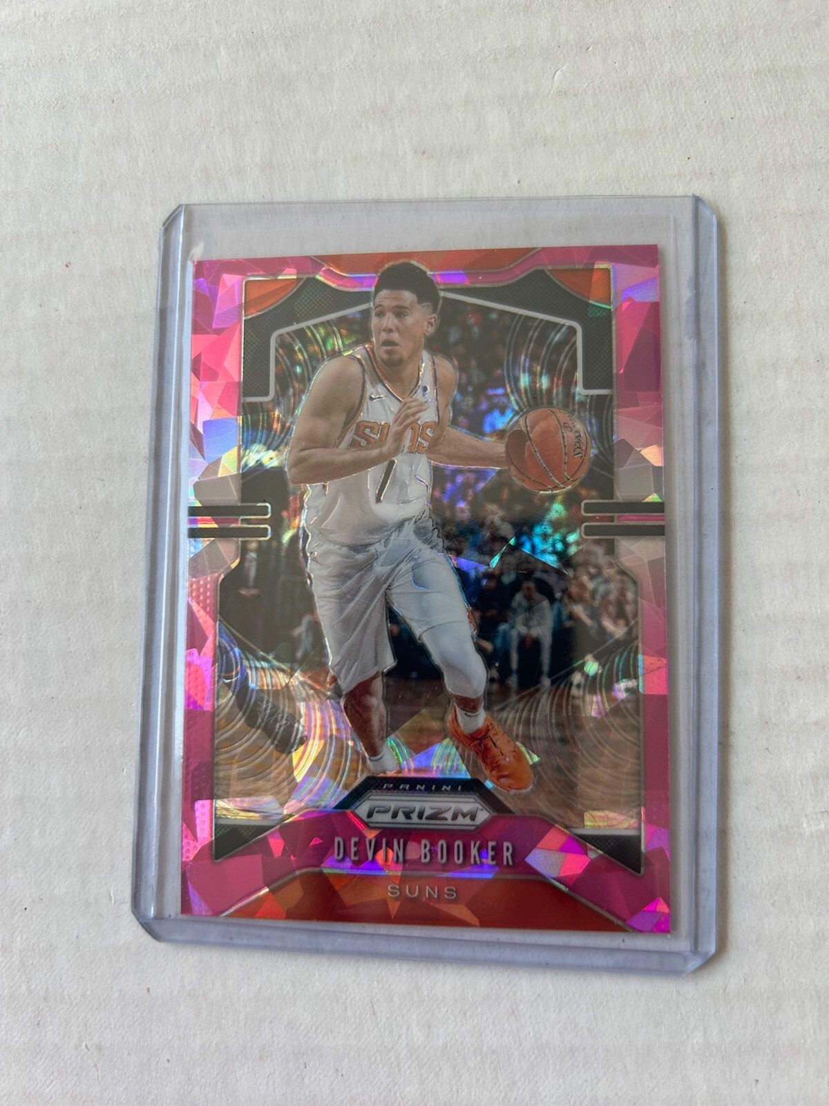 2019-20 Panini Prizm Prizms Pink Ice #67 Devin Booker Phoenix Suns