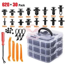 650Pcs Car Retainer Auto Fasteners Push Trim Plastic Clips Pin Rivet Bumper Kit