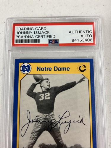 1990 University of Notre Dame Johnny Lujack #80 PSA authentisch PSA/DNA Zertifikat Auto - Bild 3 von 4