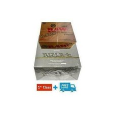 RIZLA KING SIZE SILVER ROLLING PAPERS & RAW HEMP NATURAL UNREFINED TIPS ORIGINAL