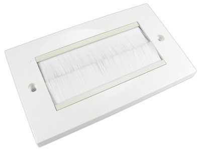 8 Pcs Brush Wall Plate Cable Entry Exit 1 Gang Faceplate Cover Outlet White