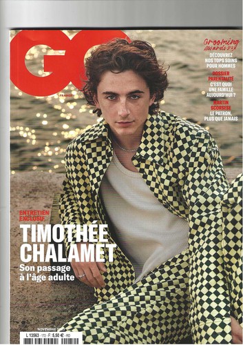 GQ -NOVEMBRE 2023-Timothee CHALAMET:interview exclusive/SCORCESE/Pierre de MAERE