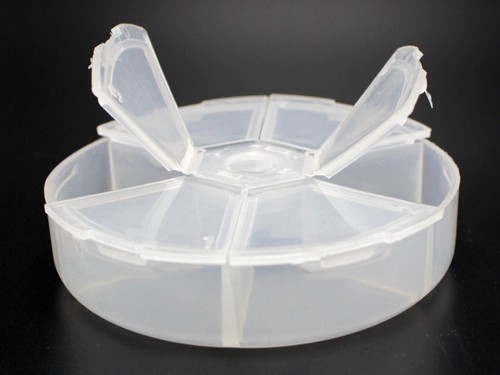 4pcs Round Jewelry Beads Nail ART Display Organizer Bos Case Storage Wheel Tray - Imagen 7 de 20