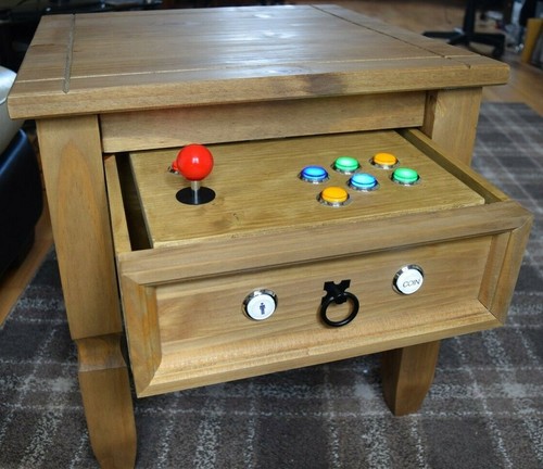 RETRO GAMING ARCADE PINE COFFEE SIDE TABLE - RASPBERRY PI SYSTEM - PRE-ORDER