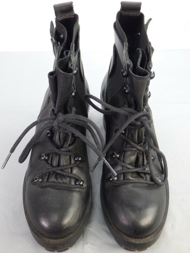 Zara Biker Boots Chunky Block Low Heel Ankle Hiking Retro Army Combat Size UK 4 - Picture 3 of 12