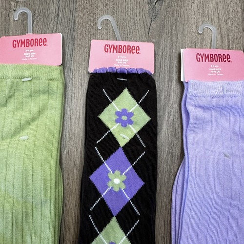 Gymboree Girls Socks Sz 3-4 Yrs NWT Brown Lilac Green 3 Pairs New Old Stock - Picture 4 of 5