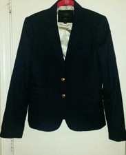 J. Crew Classic Schoolboy Tailored Wool Blazer Size 6 Navy Blue 28233