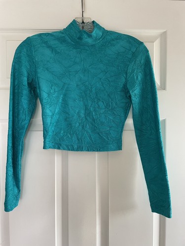 Contempo Casuals Green Top Shirt Vintage 90s Juniors Women's - Picture 2 of 8