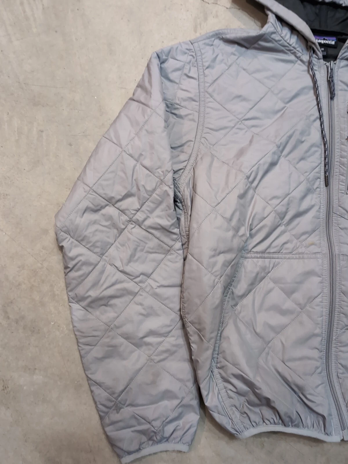 patagonia diamond quilted bomber full zip hooded jacket