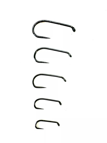 50x hameçon mouche sèche sans ardillon,œillet vers le bas, noir, nickel, 10-18 - Photo 2/2