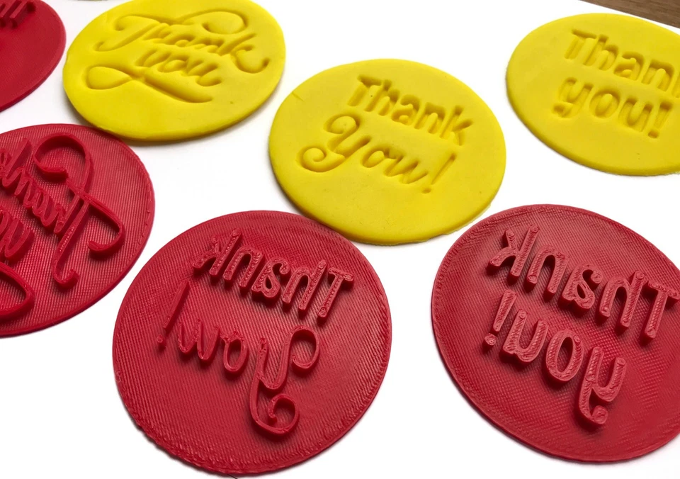 Elegante sello de galletas de agradecimiento fondant estampado decoración de pasteles familia de maestros Foto 4 de 4