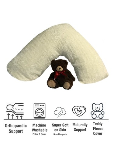 KLAZE Teddy Fleece V pillow with case Complete Set Sherpa Fleece or V Cover only - Picture 13 of 29