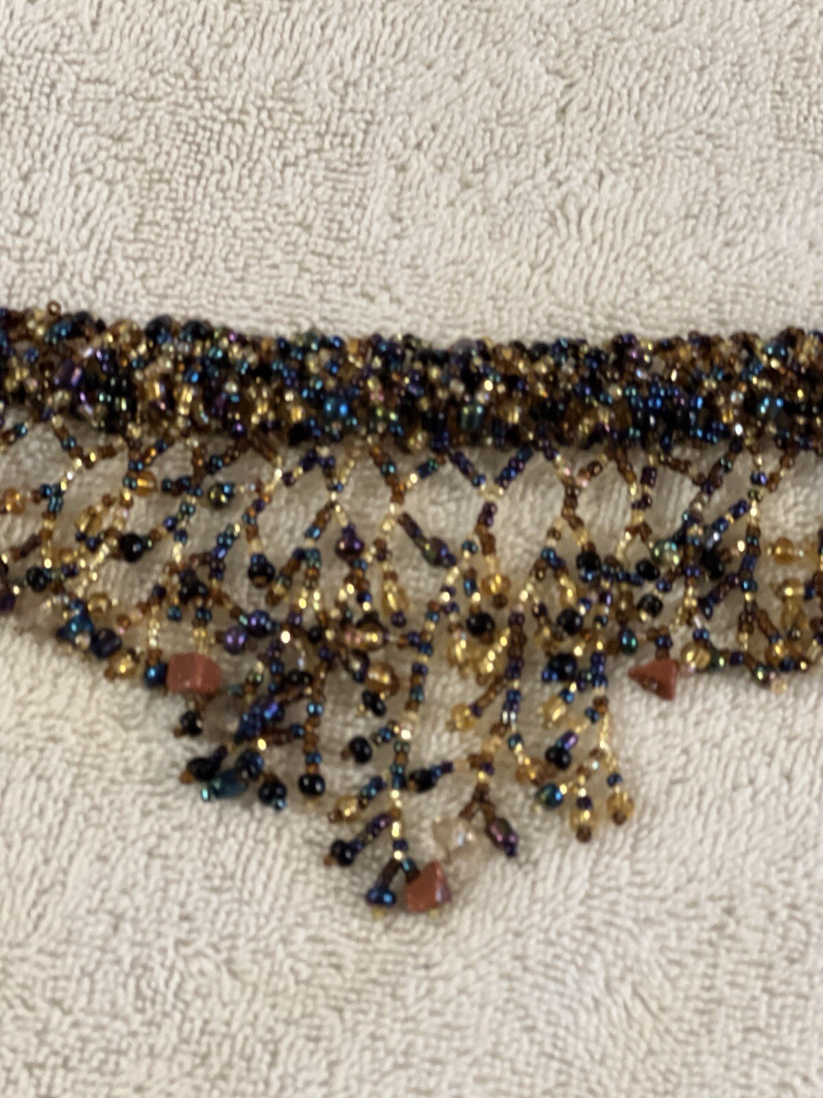 Designer Statement Necklace Multi Colored Seed Be… - image 4