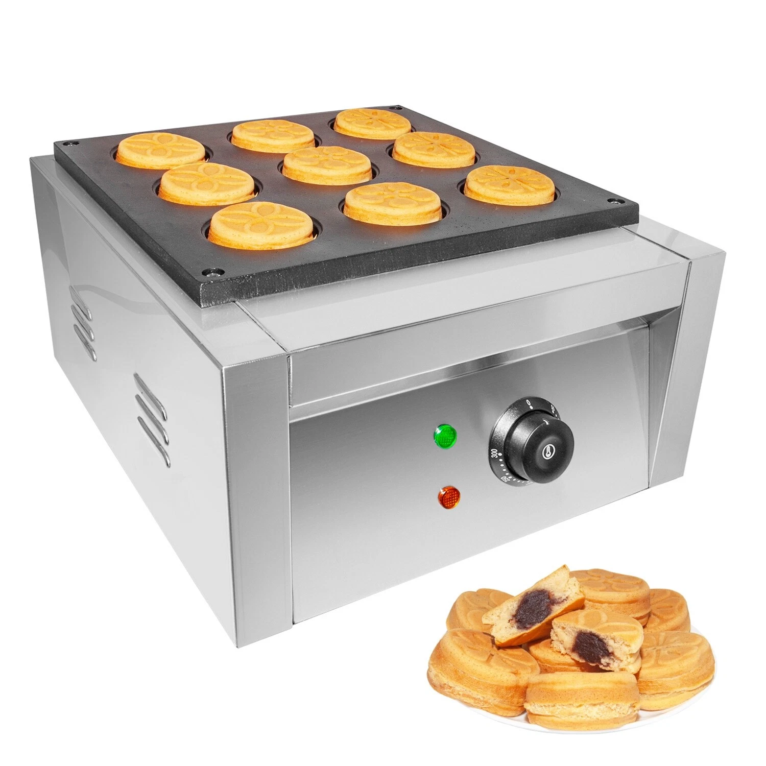 Red Bean Cake Machine | Electric Obanyaki Grill | 9 Pcs | Heating Red | 110V