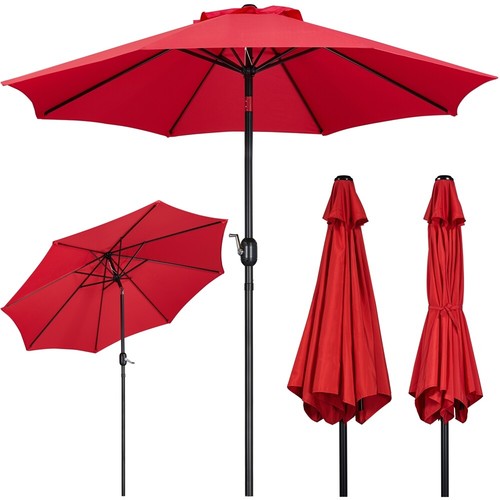7.5/9/10/11FT Patio Umbrella Market Table Umbrella Outdoor w/Push Button Tilt - Picture 17 of 50