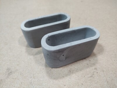 Lot Of 36, 3'' Oval Concrete Vessels Planters Candle Hold (gray, gray and white)